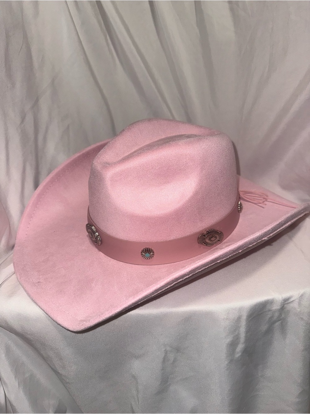 Pink Women's Felt Western Hat with Decorative Band